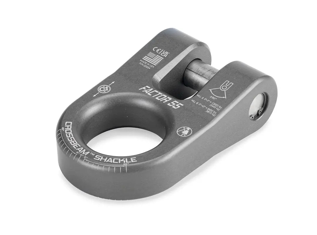 Factor 55 Crossbeam Shackle Gray - Heavy-Duty Recovery Anchor for Off-Road Vehicles