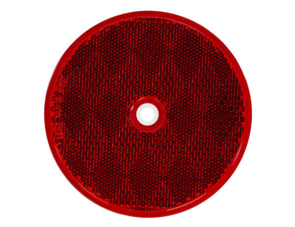 Buyers Prod Red 3-3/16 inch Round Bolt Reflector - Durable Safety Signal