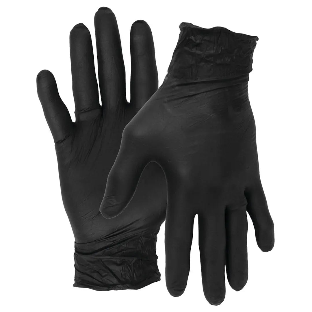 Perform Tool W89011 Black Nitrile Gloves, Medium - Pack of 100