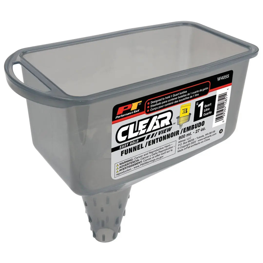 Perform Tool Clear View Easy Hold Funnel 2 Pint - Durable and Precise Kitchen and Garage Accessory