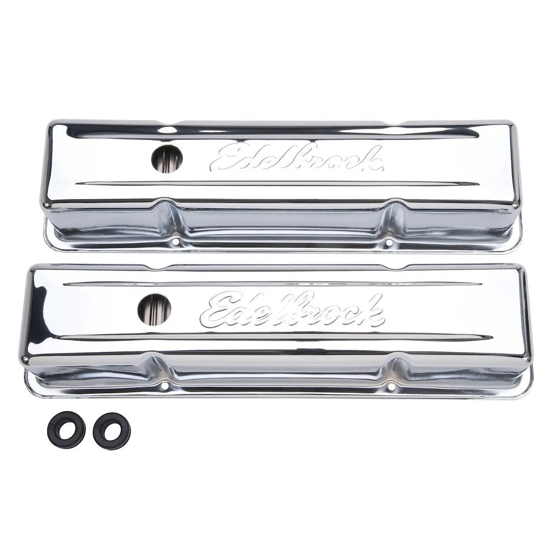 Edelbrock Chrome Valve Cover for Chevy 262-400 Engines (Part #4649)