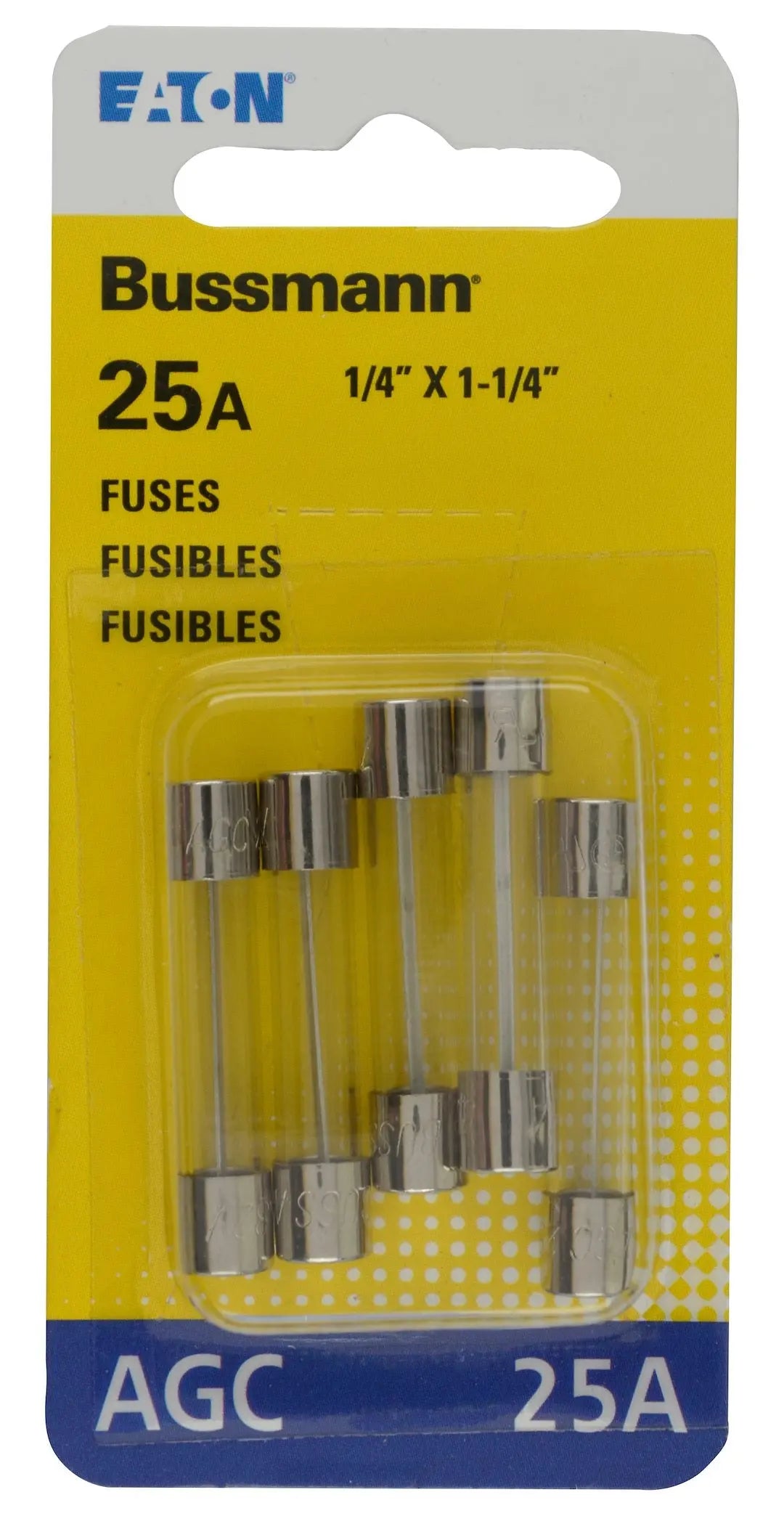 BUSSMANN BPAGC25RP 5-Pack of BP/AGC25 Fuses for Reliable Circuit Protection