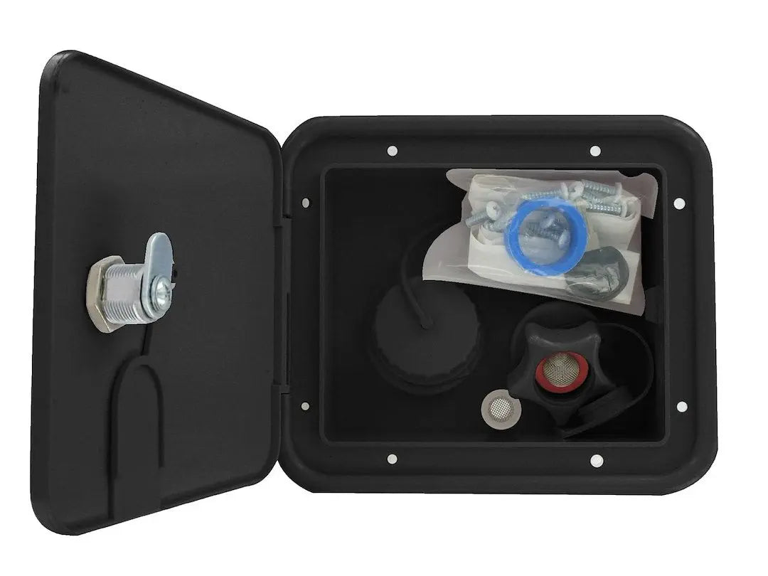 Valterra LLC Plastic Inlet Hatch Black A012004BKV for RV and Marine Use