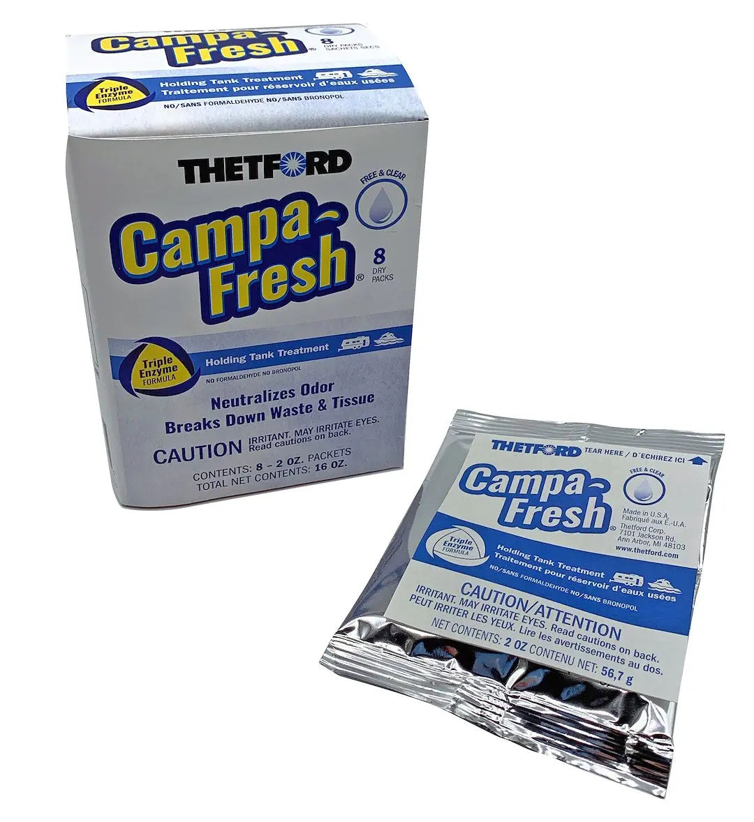 DAVE CARTER CamPafresh Dry Fresh & Clean Pack of 8 (Part Number 51125)