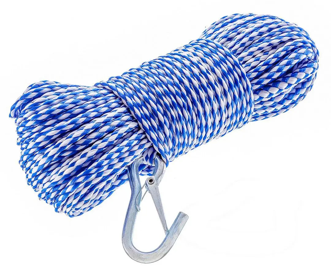 Attwood Mari 117222 1/4x100 Hollow Braided Polypropylene Rope for Marine Use