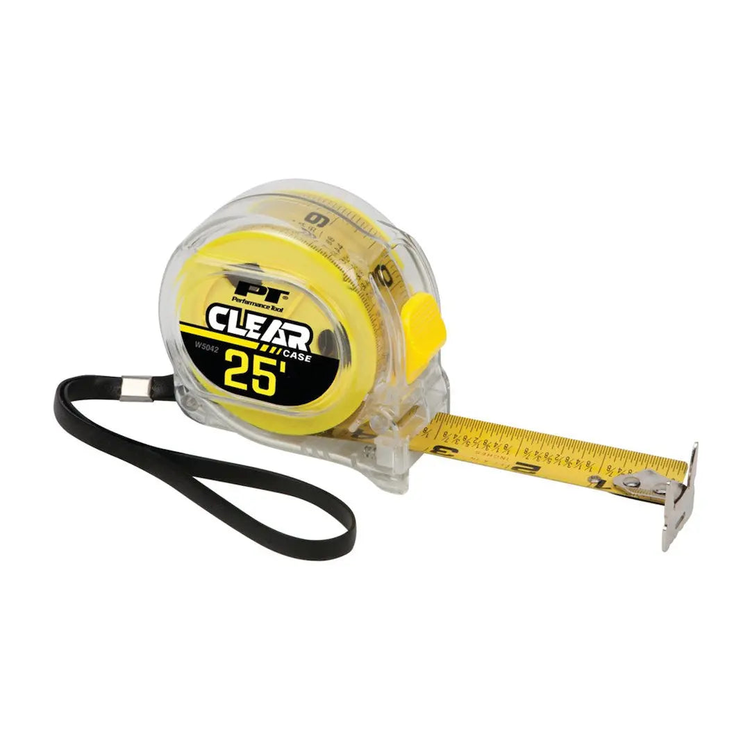 Perform Tool W5041 25-Foot Clear Tape Measure for Precision Measuring
