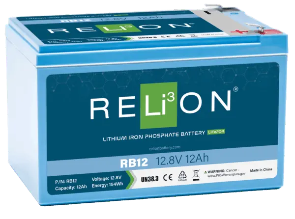 RELION RB12 12.8V 12Ah F2 Terminal Lithium Iron Phosphate Battery