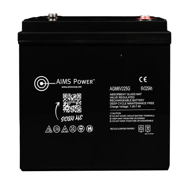 AIMS POWER 6V 225A AGM Battery - Reliable Deep Cycle Power Solution