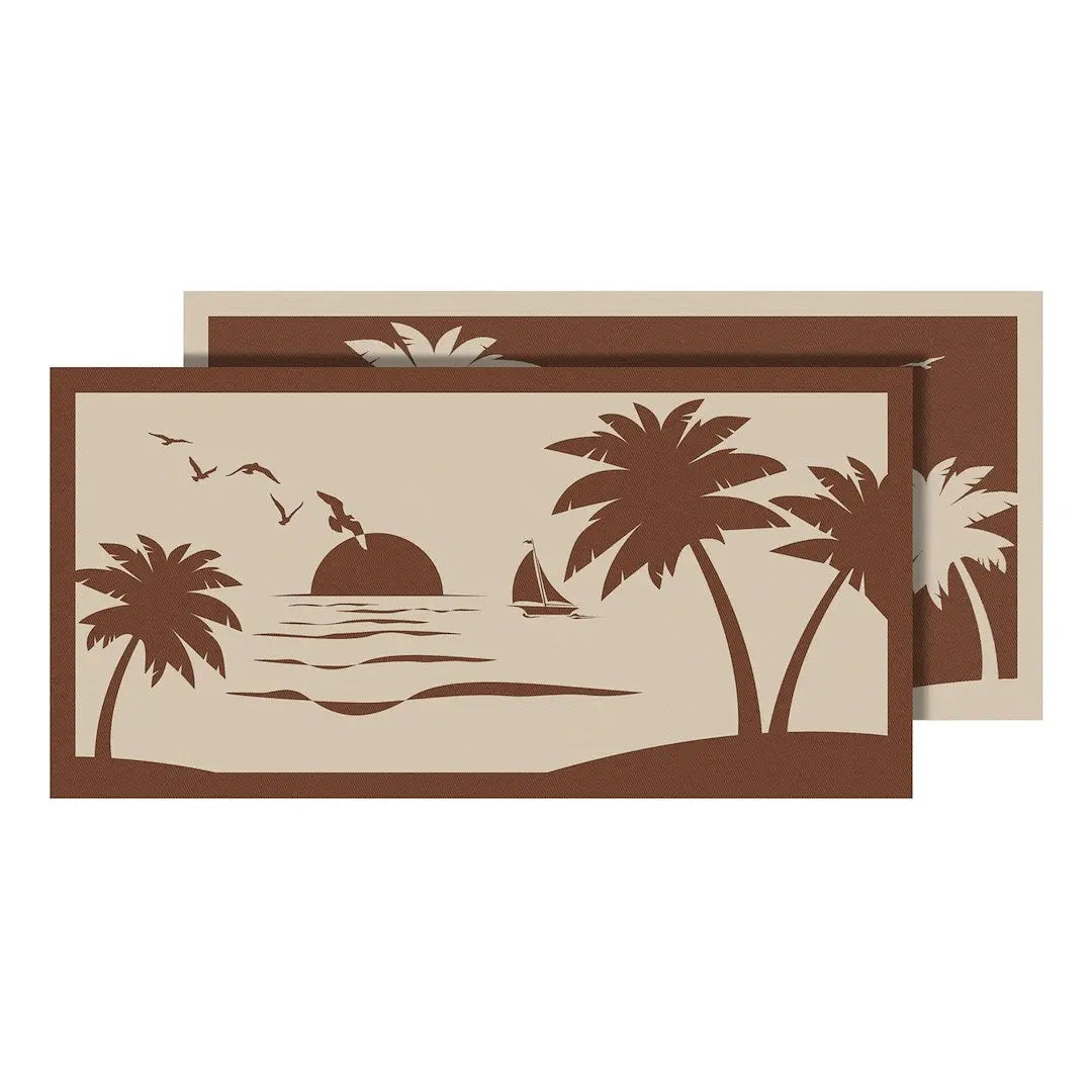 Faulkner 53001S Beach Palm Tree Mat - Beige, 9x18 inches for Indoor & Outdoor Use