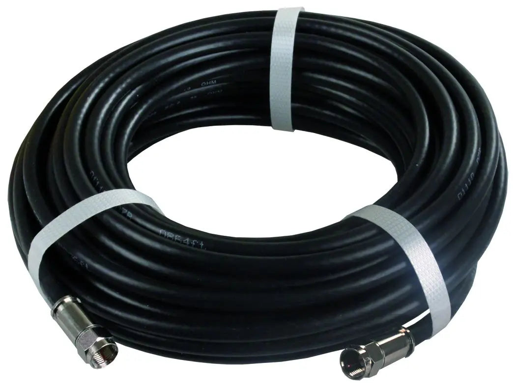 JR Products 50' RG6 Coax Cable with Compression End for Reliable Signal Transmission