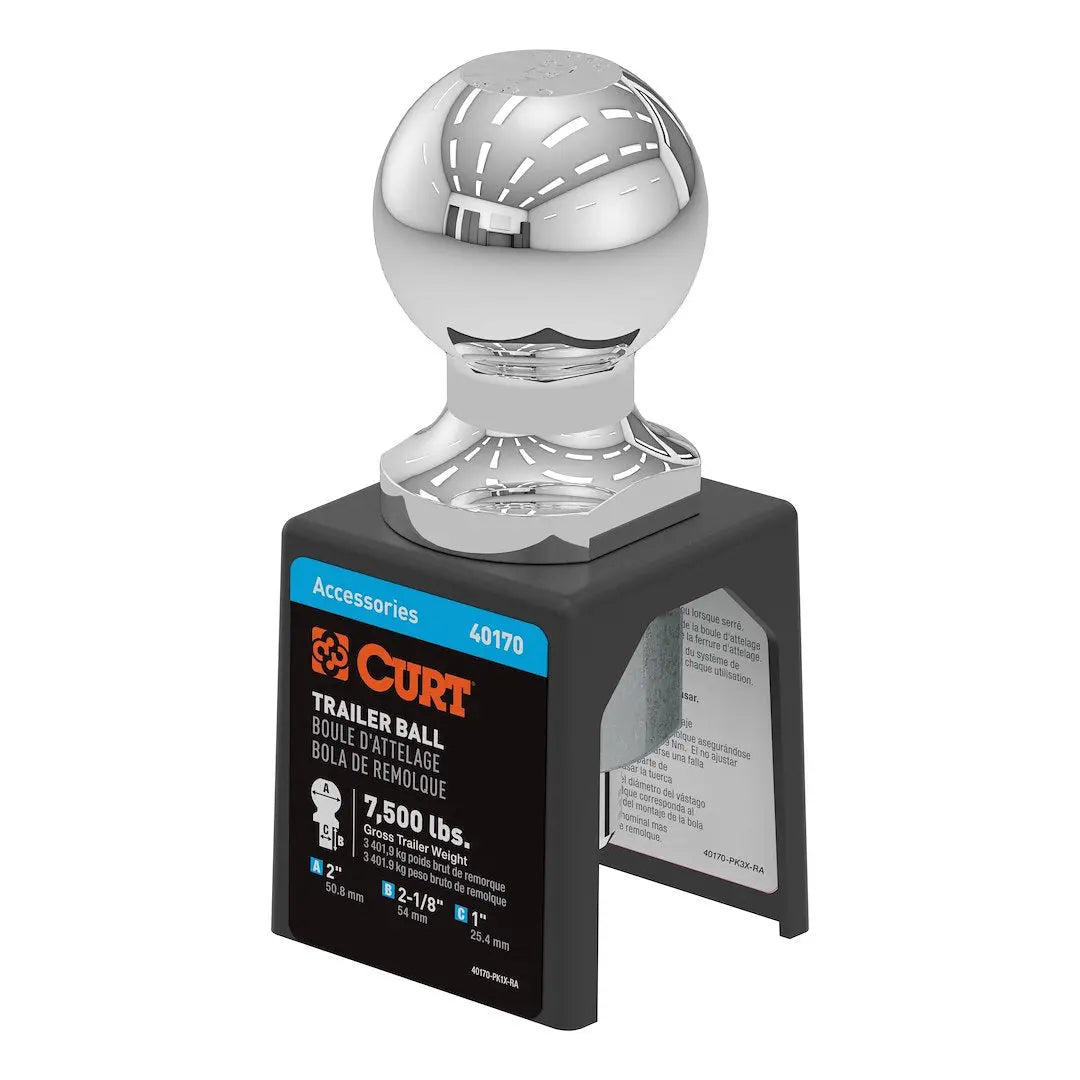 CURT MFG 40170 2' Trailer Ball with 1' x 2-1/8' Shank
