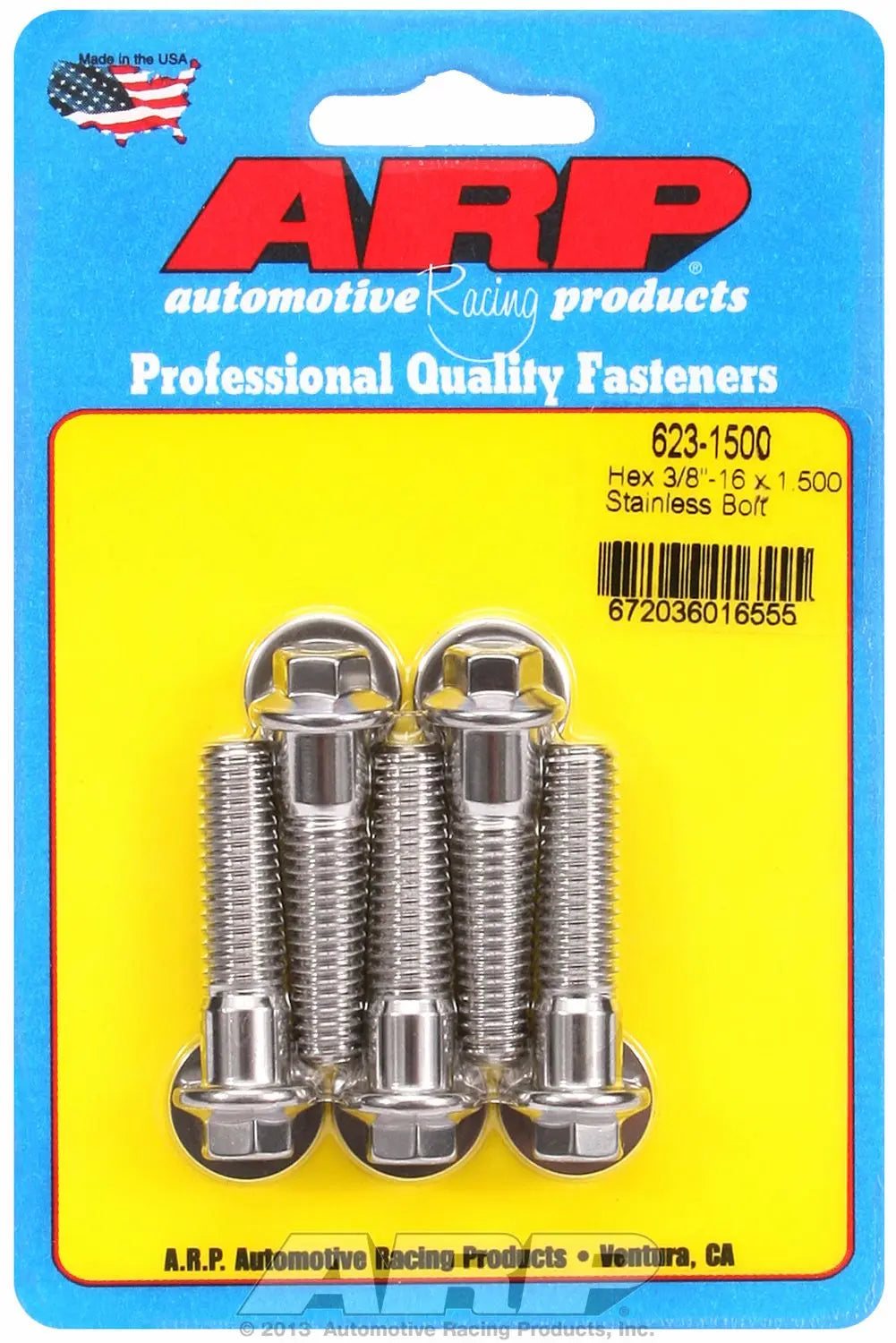 ARP Hex Bolt 3/8-16 x 1.50 inch, Pack of 5