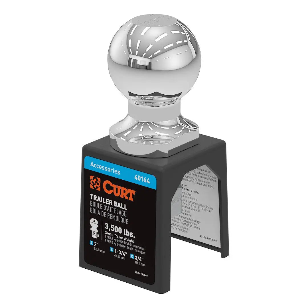 CURT MFG 40164 2-Inch Trailer Ball with 3/4-Inch Shank Diameter