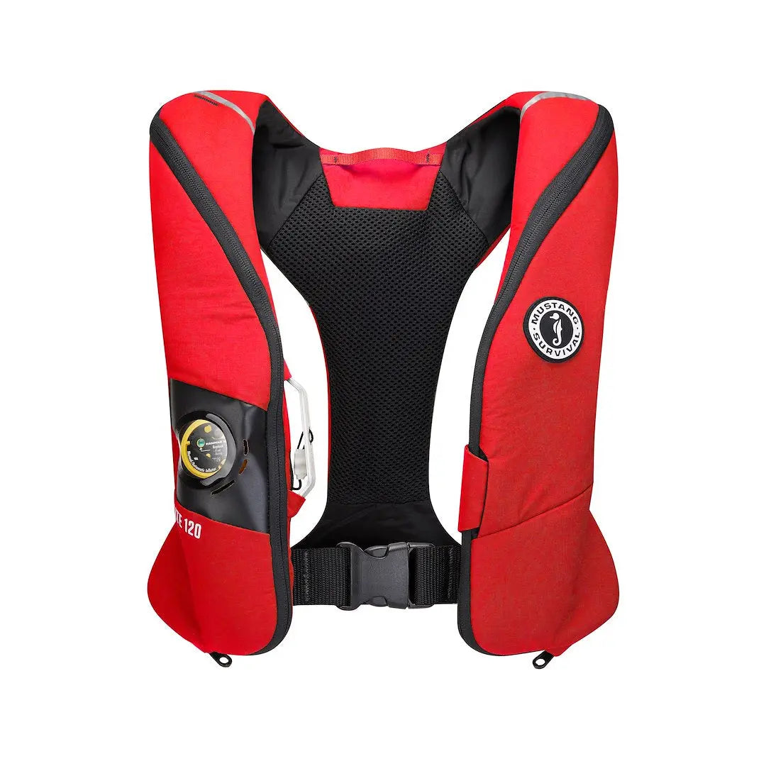 Mustang Survival Elite 120 PFD Red - Personal Flotation Device for Safety and Comfort