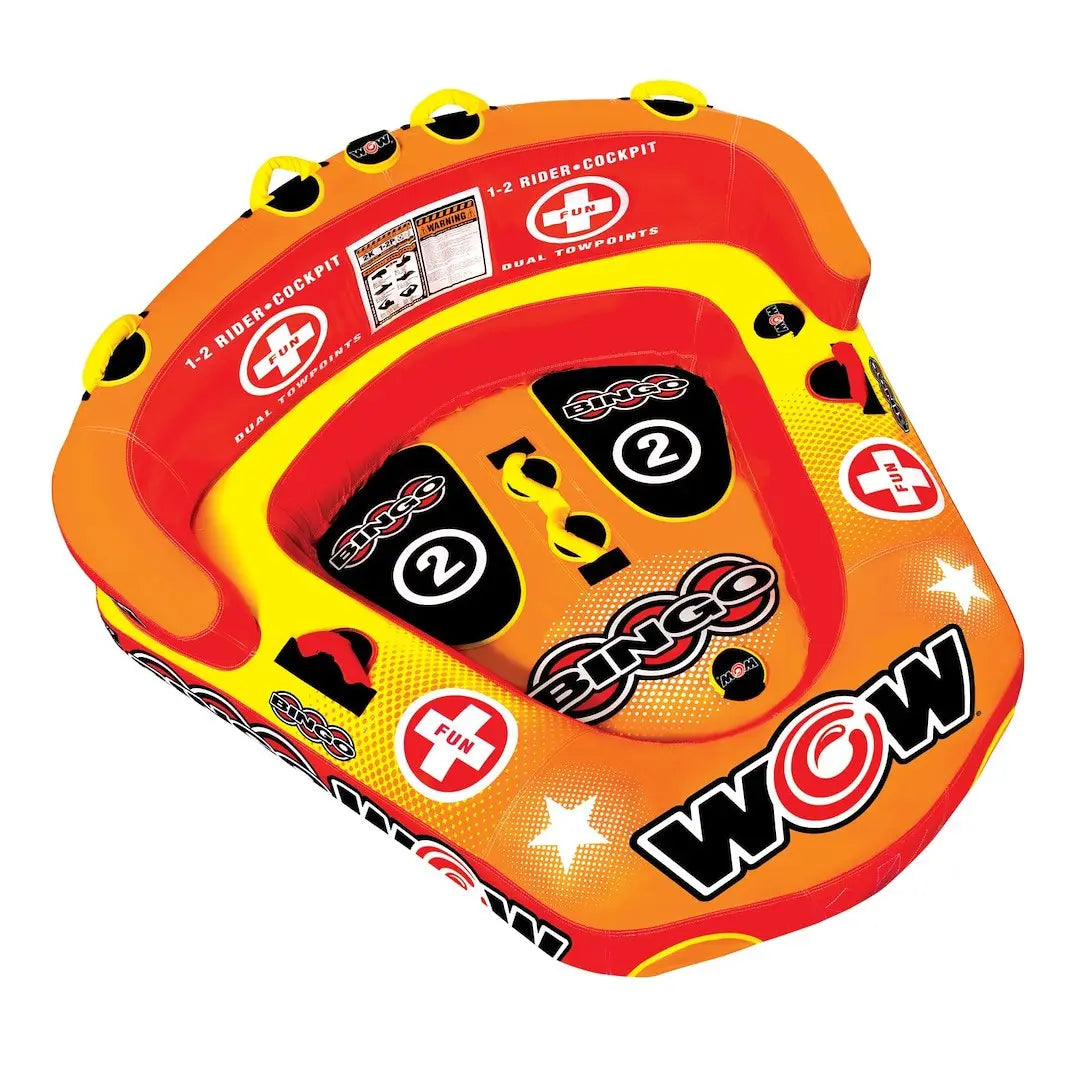 WOW Sports Bingo 2-Person Towable Tube for Recreational Water Fun