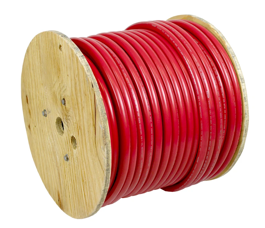 Pacer WUL2RD250 2 AWG UL Type TC Red Wire, 250 ft Reel