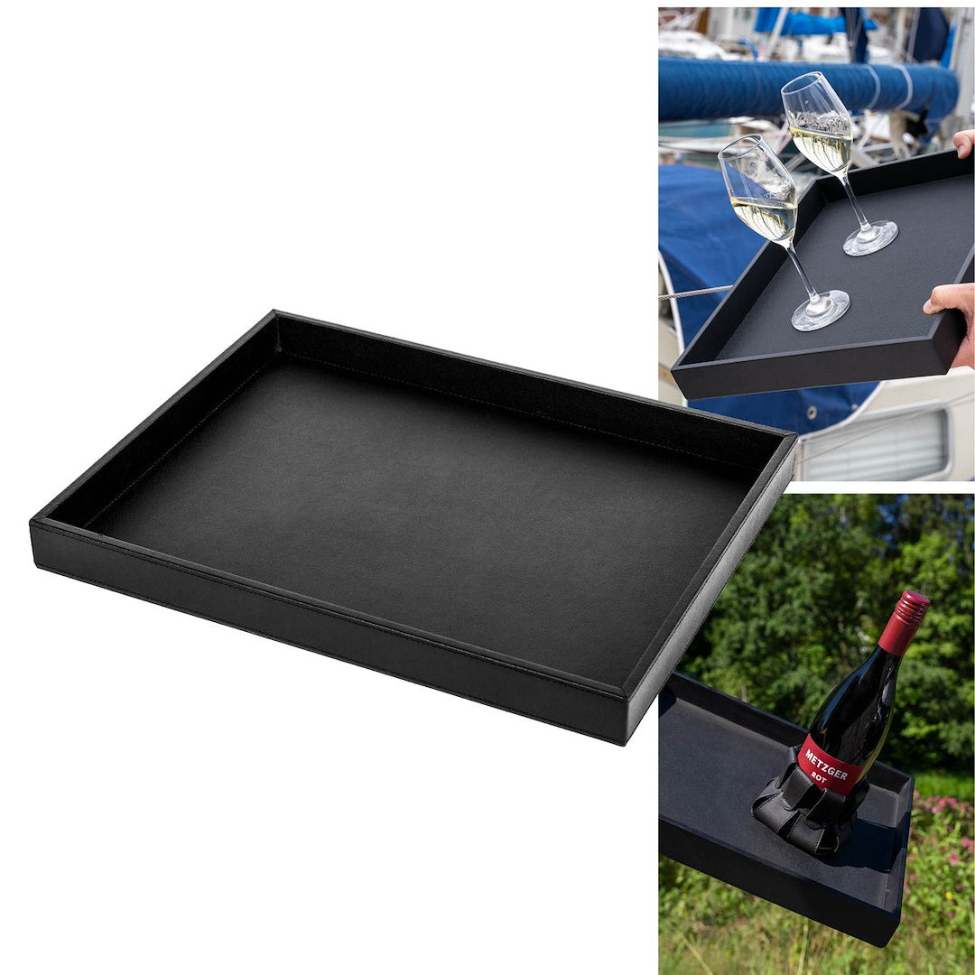 SILWY MAGNET Metal Tray in Leather Look Black - Part No. TA41531501