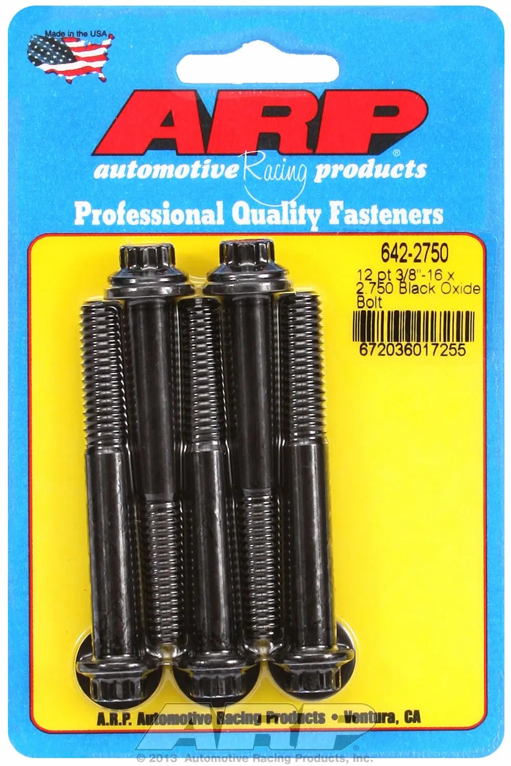 ARP 3/8'-16 x 2.750-inch 12-Point Black Lug Nut - Durable Steel Construction