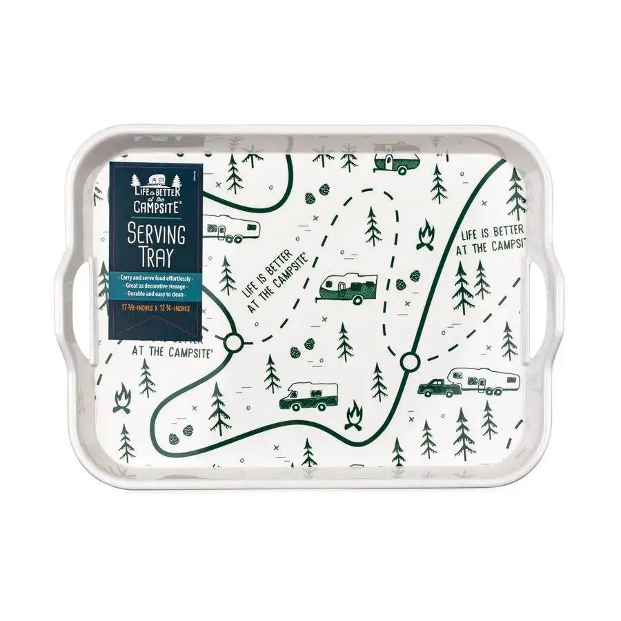 Camco Libatc Melamine Tray with Map Design, Durable and Lightweight by CAMCO