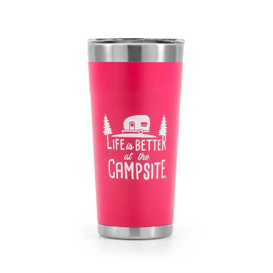 Camco Pink Tumbler 20 oz - Durable Insulated Travel Mug by CAMCO