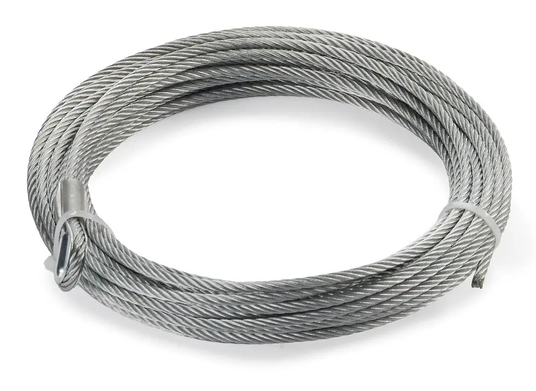 WARN Industries 3/16 Inch by 50 Foot Wire Rope with Swaged Ends - Heavy Duty Load Support