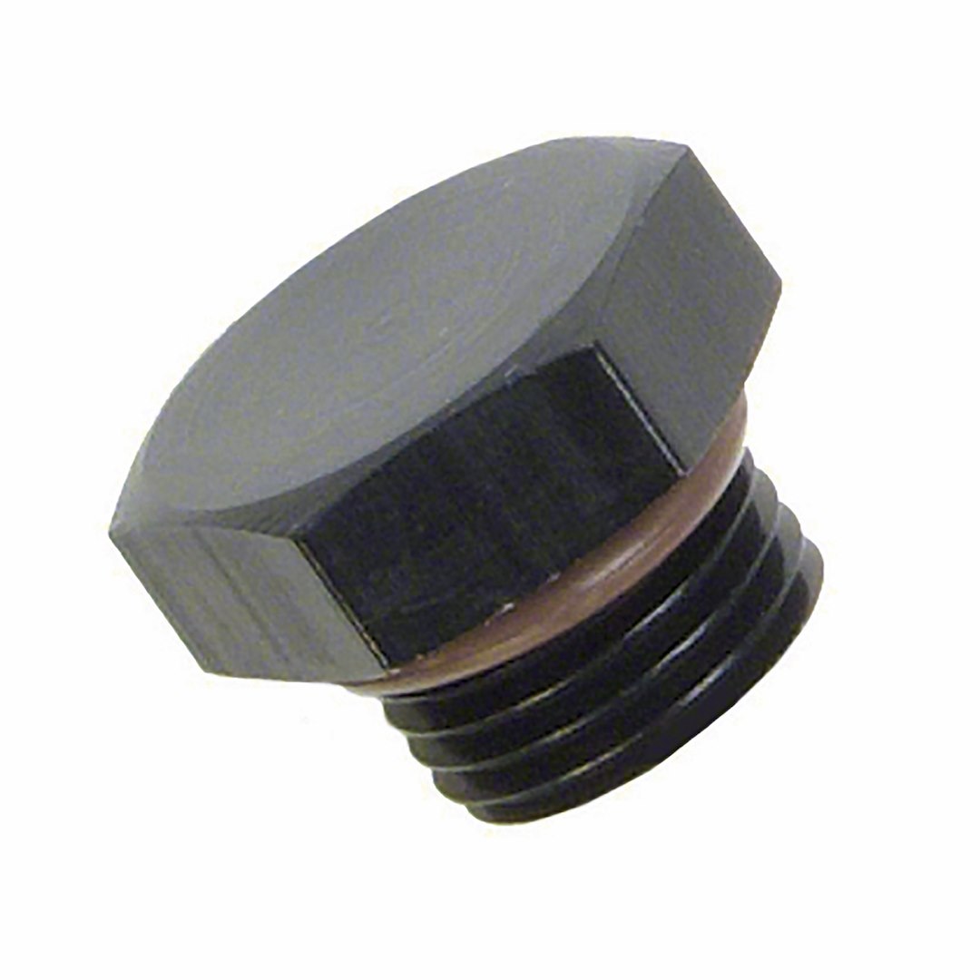 SPEEDFX -16AN Black Steel Straight Thread O-Ring Plug (Part Number 561614BK)