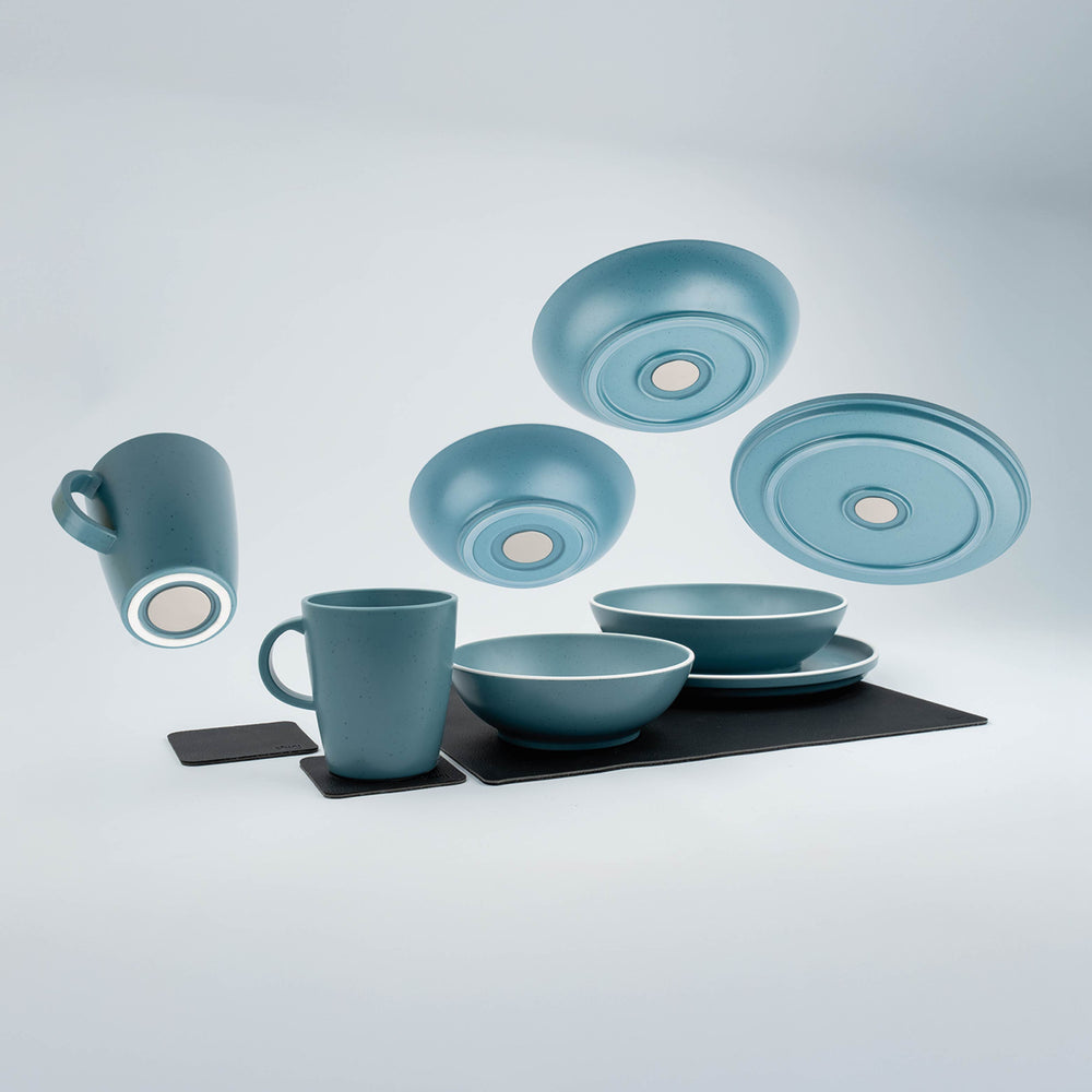SILWY MAGNET SYBRKGS11B Dolomit Blue Metal Tableware Set