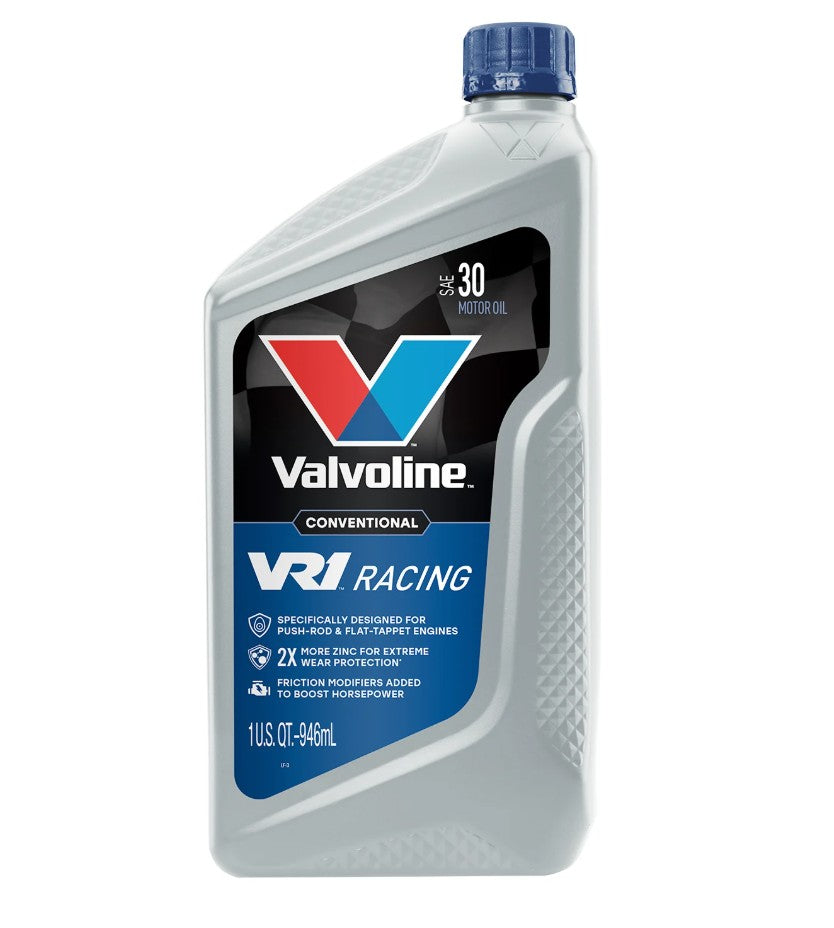 Valvoline VR1 Racing 30W Motor Oil Quart Case (6 Quarts) - High-Performance Engine Protection