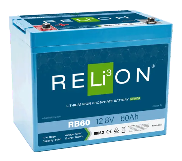 RELION RB60 12.8V 60AH Lithium Iron Phosphate (LiFePO4) Battery