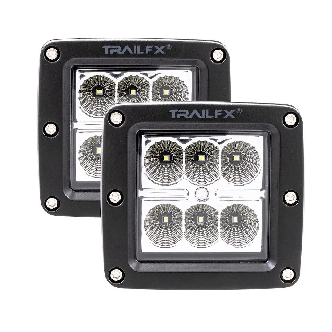 TrailFX 3X2 Pod 6x3W Flat LED Front Light with Amber Lens Cover by TRAILFX