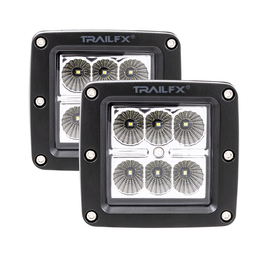TrailFX 3X2 Pod 6x3W Flat LED Front Light with Amber Lens Cover