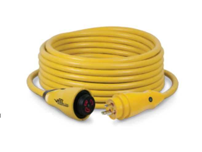 Marinco CS3012 30A 125V Yellow Cord Set – 12 Feet