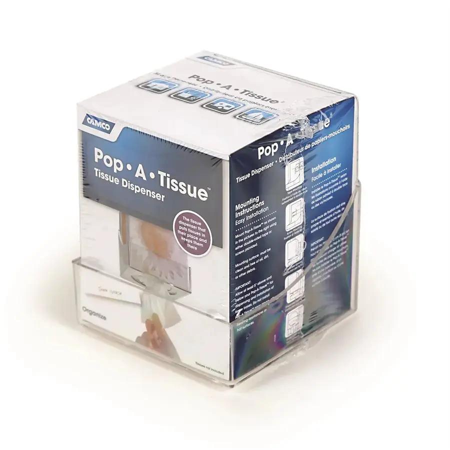 Camco POP-A-TISSUE Clear Dispenser - Compact and Durable Bathroom Accessory by CAMCO