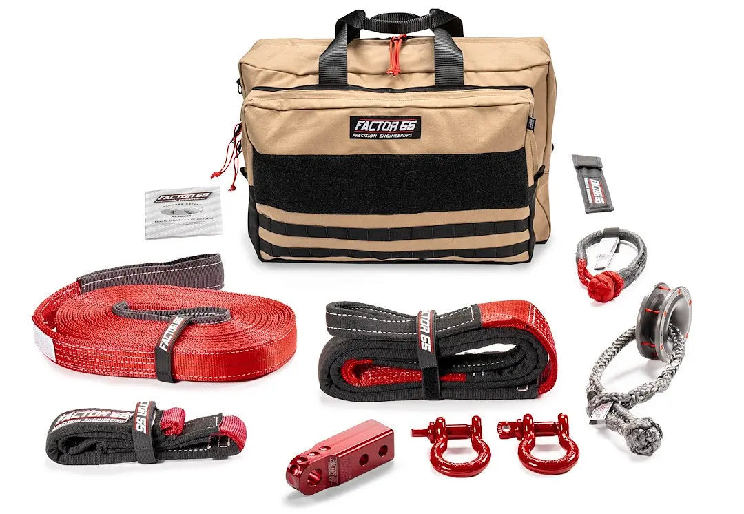 Factor 55 SWTH Vehicle Recovery Kit with Red Hitch for Large Vehicles
