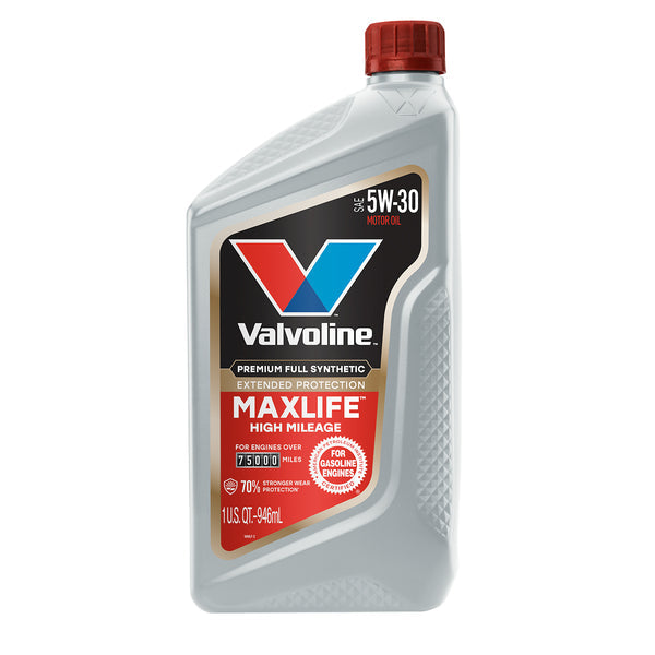 Valvoline MaxLife Extended Protection Full Synthetic 5W-30 Motor Oil, Part Number 899383, 6 x 1 Quart