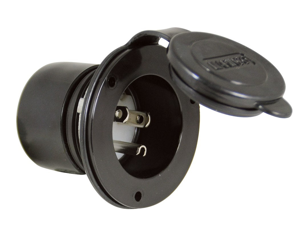 Marinco 150BBIRV 15A Inlet Black - Marine Power Cord Connectors