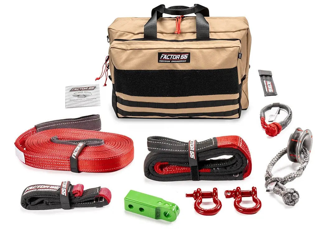 Factor 55 SWTH Vehicle Recovery Kit with Green Hitch for Large Vehicles