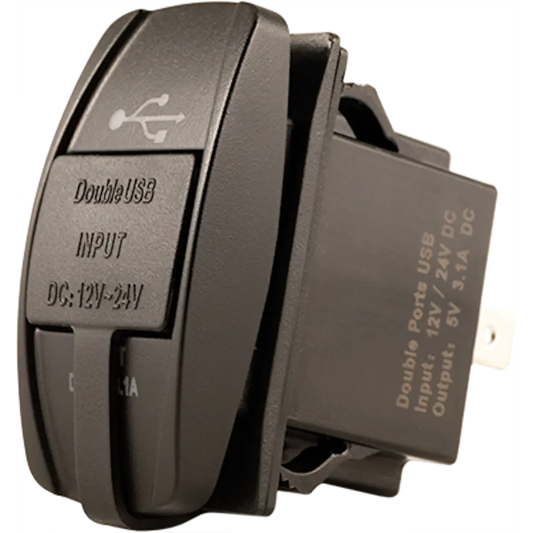 KJM USBRSM Dual USB Charger Rocker Switch Mount