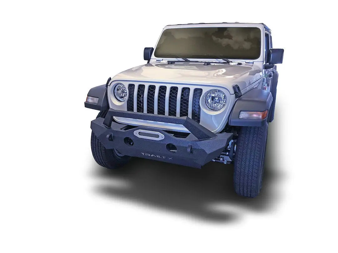TrailFX JL Front Stubby Bumper for Jeep Wrangler and Gladiator (Part Number JL08T)
