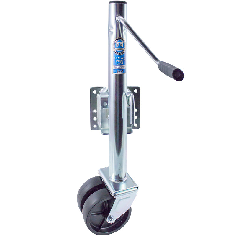 DUTTON 1500 lb Dual Wheel Swivel Jack - Heavy Duty Marine and RV Jack