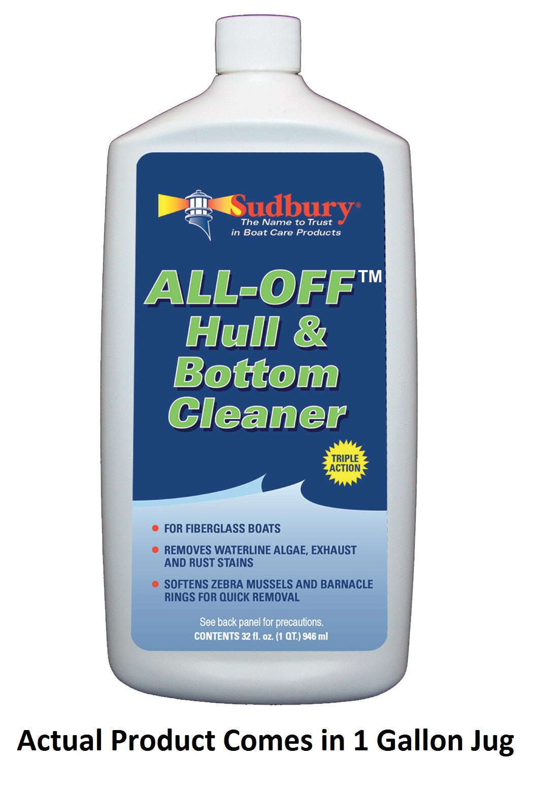 Sudbury All-Off Hull + Bottom Cleaner 128 oz – Effective Marine Cleaning Solution