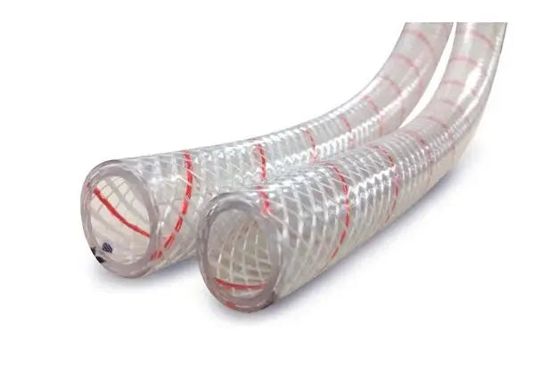 Sierramarine 3/8 inch Clear PVC Hose with Red Tracer - 250 Feet