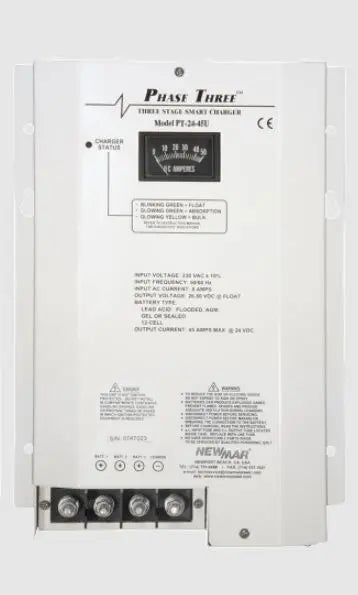Newmar PT2445U 24V 45A Three-Bank Battery Charger for RVs and Marine Applications