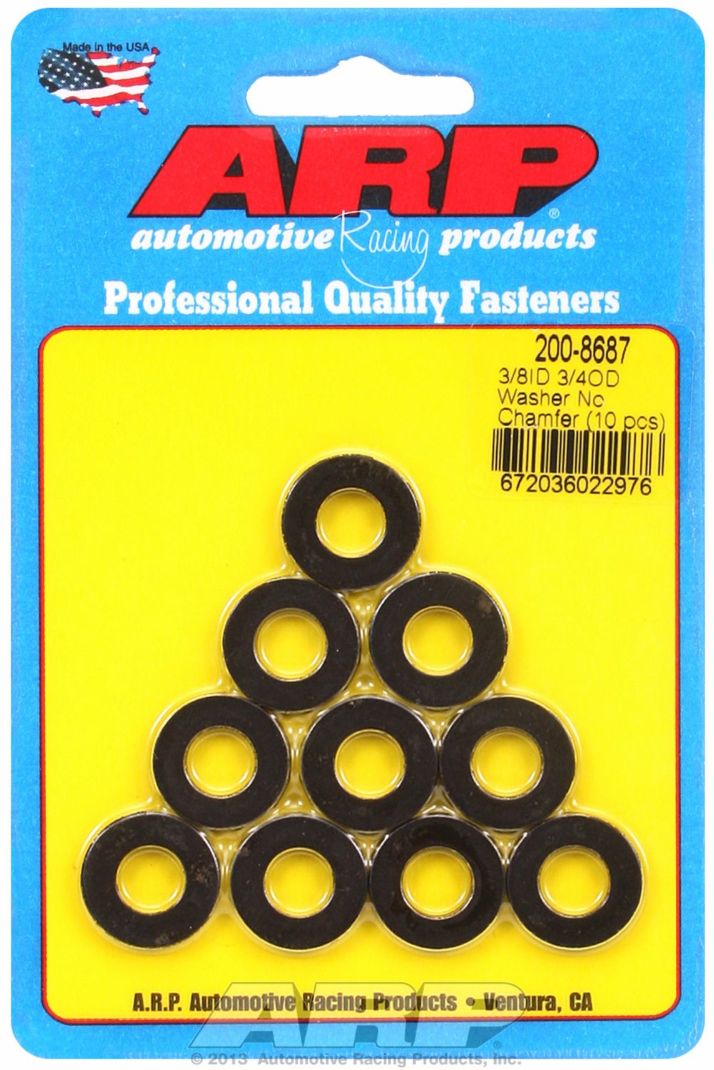 ARP 2008687 Black Washer for 3/8-Inch Fasteners