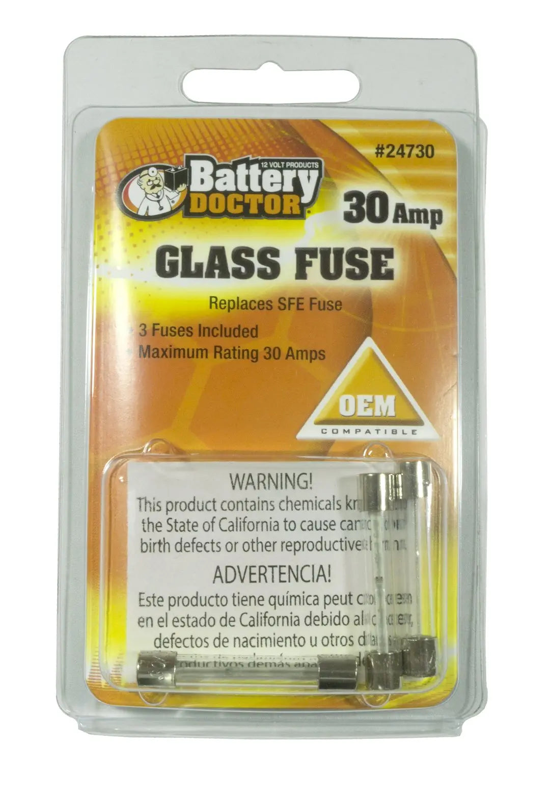 WIRTHCO SFE Glass Fuse 30A - Reliable Overcurrent Protection for Your Electrical System