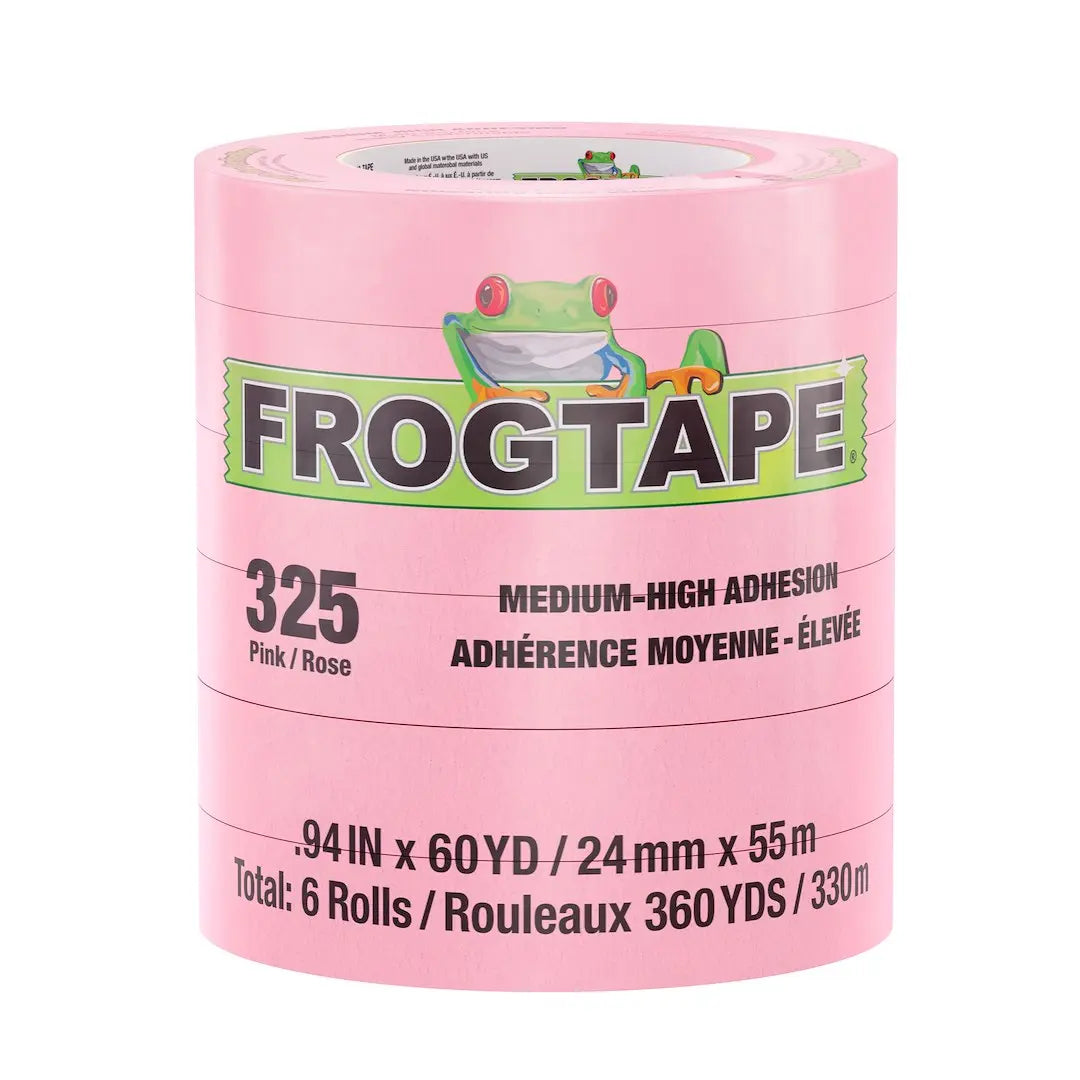 Shurtape CP 325 Pink Masking Tape - 24mm x 55m, 48 Rolls