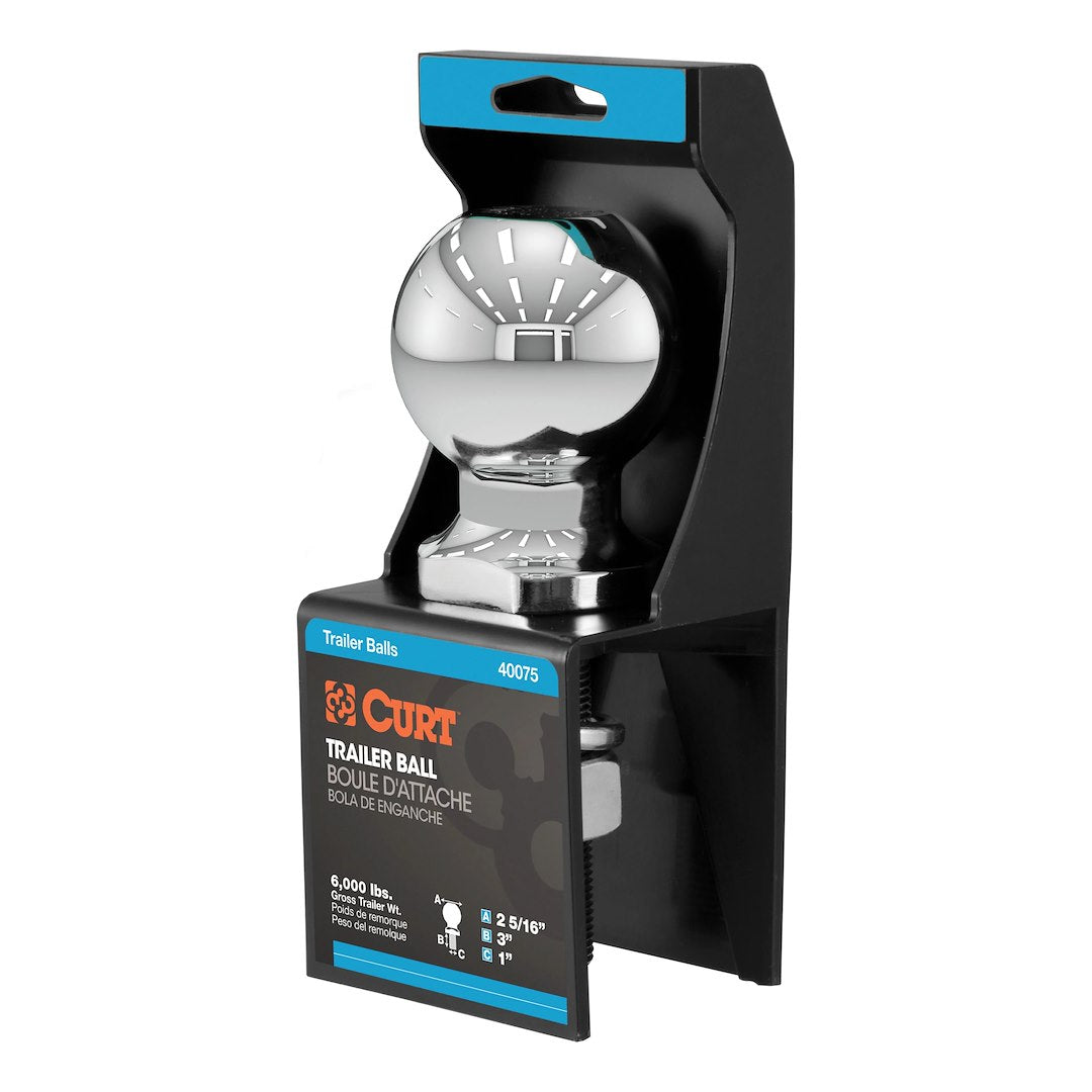 CURT MFG Trailer Ball Part #40075 – Heavy-Duty Towing Hitch Ball for Trailers