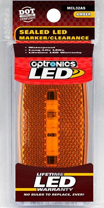 Optronics MCL32AS LED Marker/Clearance Light - Oval White Amber