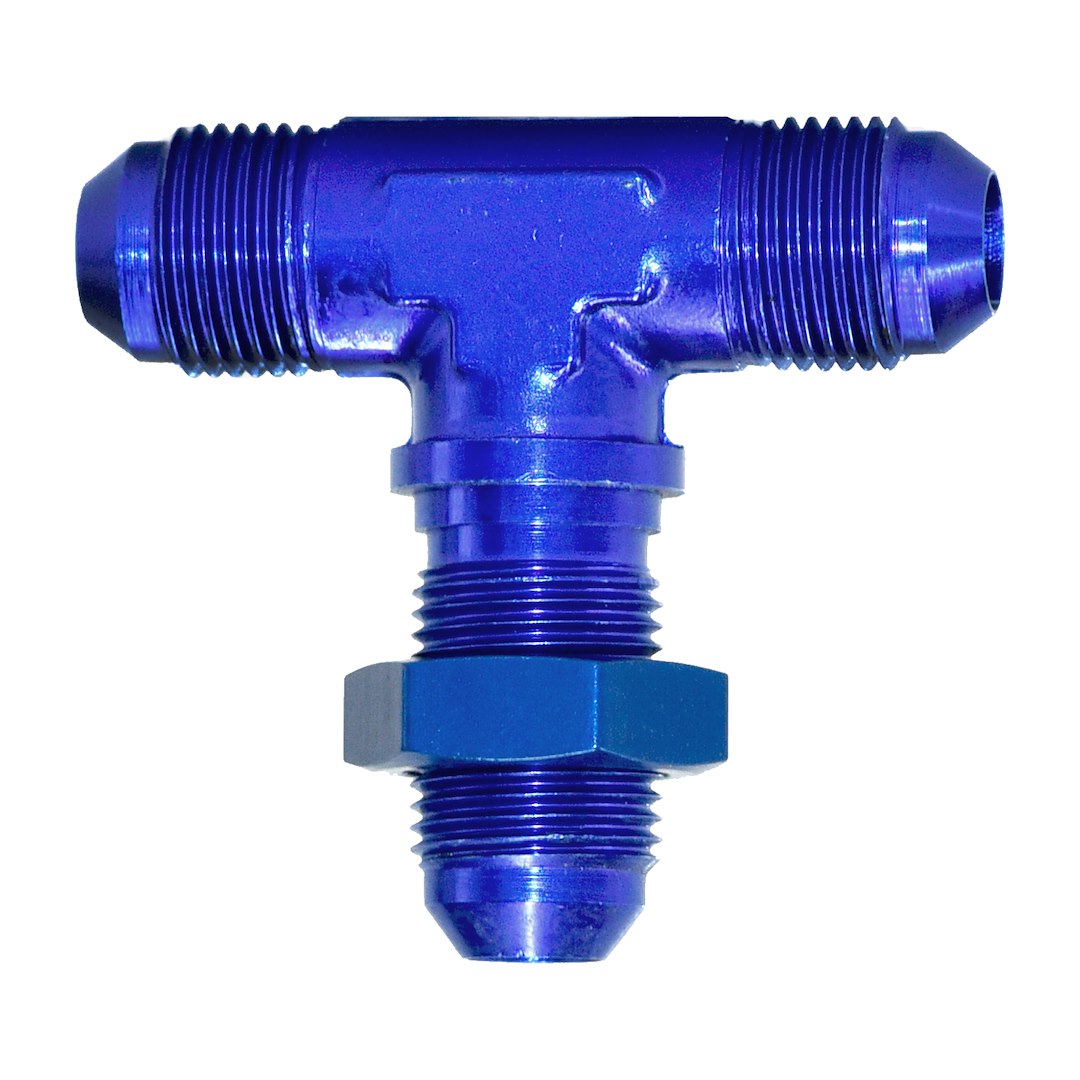 SpeedFX -8AN Blue Bulkhead Flare Tee for Hydraulic and Fuel Systems
