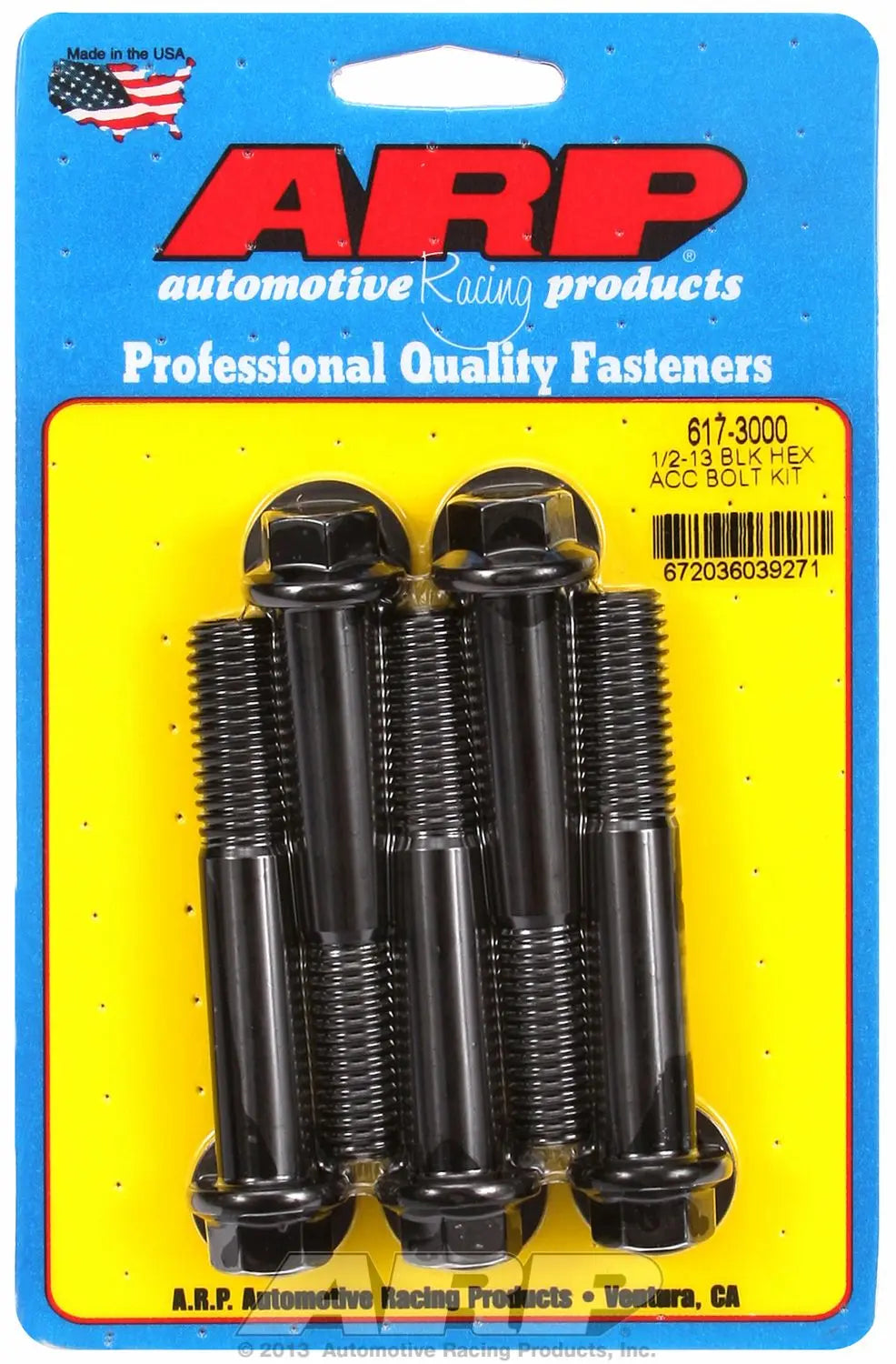 ARP 1/2-13 x 3000 Hex Black Oxide Bolt (Part Number 6173000)